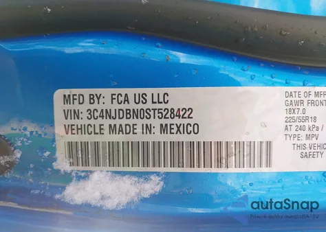 2025 Jeep Compass Latitude 4X4 из США, поврежденный, VIN 3C4NJDBN0ST528422